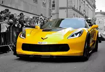 Chevolet Corvette (C7), in der Innenstadt von Le Mans, Fahrerparade am 17.6.2016