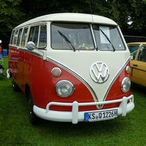 =VW T1, steht bei der Oldtimerausstellung in Gudensberg, Juli 2016