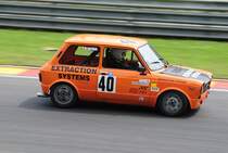 Autobianchi A112 Abarth 58 HP auf dem Formel 1-Kurs von Spa-Francorchamps, beim Youngtimer Festival Spa 22-24 July 2016