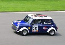 Wein Sr.-Wein Jr.(D), Austin Mini Cooper S MK1 beim  Kampf der Zwerge  auf dem Formel 1-Kurs von Spa-Francorchamps, beim Youngtimer Festival Spa 24 July 2016