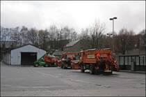 Es ist soweit, der erste Schnee kommt ins Sauerland: Mit dem MERLO Teleskoplader werden die Lkw´s mit Streusalz beladen. (21.11.2008)
