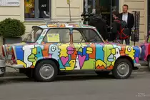 Trabant in bunter Lackierung in Berlin, am 12.08.2016.