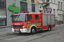Tanklöschfahrzeug Mercedes Atego 1329F Aufbau Vanassche der BF Antwerpen Wache Sud, aufgenommen 04.06.2016 am Rolwagenstraat Antwerpen 