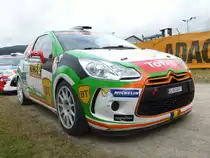Citroen DS 3 R3T (Simone Tempestini / Giovanni Bernacchini) im Servicepark der Deutschland-Rallye, 21.08.2016