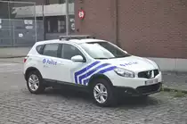 Einsatzfahrzeug Nissan Qashqai der Polizei Wavre, aufgenommen 21.07.2014 am Luchtmachtlaan Etterbeek