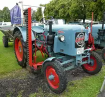 =Eicher ED 110/II 6J, Bj. 1958, 16 PS, steht im Juli 2016 zur Oldieausstellung in Gudensberg