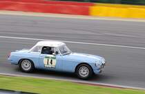 Nr.14 Prutton-Skentelbery im MG B,  Youngtimer Festival Spa 24.7.2016, FHR Langstreckencup 
