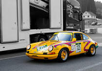 Nr.125 Jodexnis-Schelp, Porsche 911 S/R nach Rennende in der Fahrerlager, Youngtimer Festival Spa 24.7.2016, FHR Langstreckencup, EBV Colorkey 