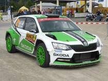 Skoda Fabia R5 (Esapekka Lappi / Janne Ferm) im Servicepark der Deutschland-Rallye, 21.08.2016