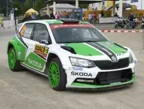 Skoda Fabia R5 (Esapekka Lappi / Janne Ferm) im Servicepark der Deutschland-Rallye, 21.08.2016