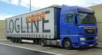 =MAN TGX von  SCHERM-Logline  rastet an der BAB A7, Juli 2016