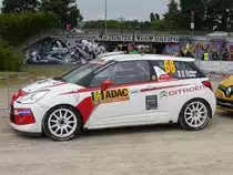 Citroen DS 3 R3T (Vincent Dubert / Alexandre Coria) im Servicepark der Deutschland-Rallye, 21.08.2016