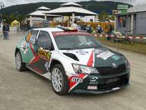 Skoda Fabia R5 (Ghislain de Mevius / Johan Jalet) im Servicepark der Deutschland-Rallye, 21.08.2016