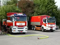 Feuerwehr Neu Isenburg MAN TGA WLF1 (Florian Isenburg 1/66-1) und MAN TGS WLF2 (Florian Isenburg 1/66-2) am 03.09.16 beim Tag der Offenen Tür
