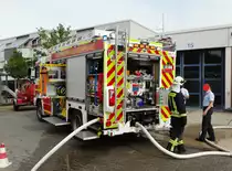 Feuerwehr Neu Isenburg MAN TGM HLF 20/16 (Florian Isenburg 1/46-2) bei einer Jugendfeuerwehrübung am 03.09.16 beim Tag der Offenen Tür
