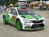 Skoda Fabia R5 (Jan Kopecky / Pavel Dresler) im Servicepark der Deutschland-Rallye, 21.08.2016
