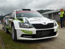 Skoda Fabia R5 (Mark van Eldik / Harmen Scholtalbers) im Servicepark der Deutschland-Rallye, 21.08.2016