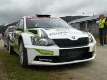 Skoda Fabia R5 (Mark van Eldik / Harmen Scholtalbers) im Servicepark der Deutschland-Rallye, 21.08.2016