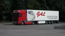=DAF XF der Spedition  GAL rastet an der A7 im Juli 2016