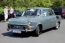 =Skoda, gesehen auf einem Parkplatz im Erzgebirge im Juli 2016
