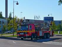 Volvo FL12. Kleine Fahrzeugparade der Feuerwehr Borlänge, Schweden, 19.9.2014