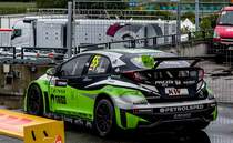Honda Civic WTCC Rennwagen (Rückansicht). Foto: 24.04.2016, WTCC-Rennen auf dem Hungaroring.