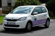 =Skoda Citigo der  Diakonie  steht im August 2016 in 36100 Petersberg-Marbach