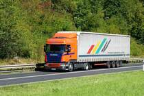 =Scania von  wepler & plappert  unterwegs im August auf der B 27