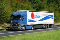 =MB-Sattelzug der Spedition  MEIDEL  unterwegs auf der B 27 im August 2016
