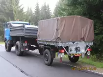 HL-10 Wechselbrückenhänger und W50la im Harz auf der Fahrt nach Benneckenstein zum DDR Oldtimer Treffen 2010 