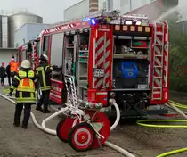 Feuerwehr Maintal MAN TGM LF20 (Florian Maintal 1-46-1) am 01.10.16 bei der Jugendfeuerwehr Maintal Abschlussübung auf dem Gelände der Kelterei Höhl KG