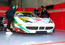 AF Corse Nr.51,	Ferrari F458 Italia der	LMGTE Klasse bei den Rennvorbereitungen in der, Aufnahme beim Pitwalk der European Le Mans Series am 25.9.2016 in Spa Francorchamp