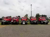 Starke Besucher in Germendorf/Oranienburg zu 112 Jahre Feuerwehr am 01.10.2016.IFA G5 TLF15 aus Wandlitz,Groß-Schönebeck,Torgelow,Rehfelde,Altlandsberg v.l.n.r aufgestellt.