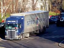 Scania-R420 einer Slowakischen Stahltransportfirma bef�hrt die B143; 081204