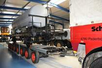 Ein Culemeyer zum Transport von Waggons im Oktober 2016 in Prora.