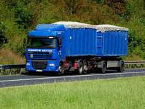 =DAF XF der Firma  HERBERT  unterwegs auf der B 27 im August 2016