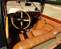 Peugeot 201 Cabrio, Blick in den Innenraum, Bulldogtreffen Rheinhausen, Aug.2016