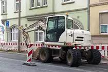 TEREX Bagger in der Oscar-Cohn-Straße in Nordhausen 23.10.2016