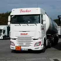 =DAF der Spedition BECKER rastet auf dem Autohof Fulda-Nord im Oktober 2016