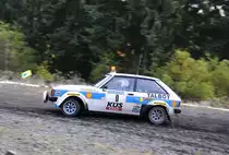 Vorwagen 0 Peter Schlömer & Martin Kiefer D / D Talbot Sunbeam Lotus 1982 auf der Schotterpiste am Nürburgring, Youngtimer Rally Köln - Ahrweiler 12.11.2016