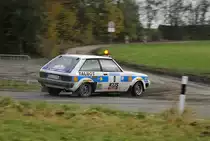 Vorwagen 0 Peter Schlömer & Martin Kiefer D / D Talbot Sunbeam Lotus 1982 beim abbigen in einen Wirtschaftsweg Asphalt nöhe Rodder, Youngtimer Rally Köln - Ahrweiler 12.11.2016