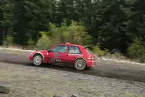 Vorwagen Nr.: 000 Kristian Postert & Björn Mann, Citroen Saxo Kitcar 2003 auf der Schotterpiste am Nürburgring, Youngtimer Rally Köln - Ahrweiler