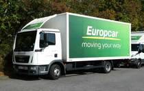 =MAN TGLvon Europcar rastet im September 2016 auf dem Autohof Fulda-Nord