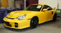 =Porsche 996 GT2, gesehen bei dem Veterama 2016 in Mannheim, Juli 2016 