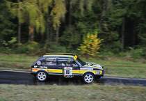 Nr.80 VW Golf, Helmut Spangenberg & Jürgen Seidel bei der  Youngtimer  39. ADAC Rallye Köln Ahrweiler 12.11.2016, Morgens bei -2° auf teils noch glaten Asphalt