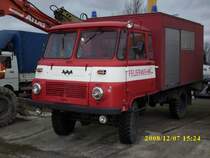 ROBUR-Feuerwehrauto am 07.12.2008 in Sagard.