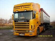 SCANIA-LKW am 14.12.2008 in Bergen/Rgen.