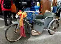 =unbekanntes Dreirad, gesehen bei dem Veterama 2016 in Mannheim, Juli 2016