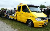 =MB Sprinter als Autotransporter mit Doppelkabine, gesehen bei dem Veterama 2016 in Mannheim, Juli 2016
