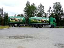 VOLVO Mischfutterwagenzug nach erfolgreicher Zustellung bei Namsskogan(Norwegen); 160720